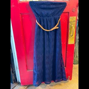 Ultraflirt mid length Lacey dress with brown mini  belt